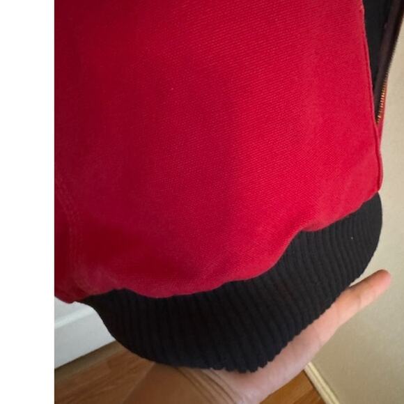 Carhartt RARE J04 Red Vintage Quilted Flannel Lined Firm Duck Active Jacket XXL - Picture 9 of 11